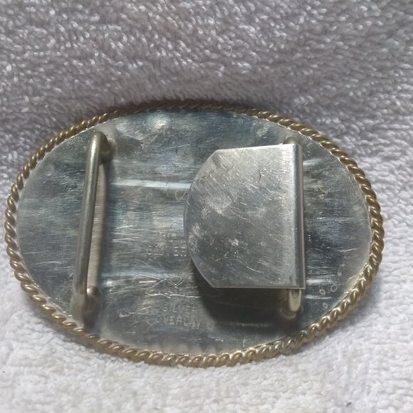 C.S.PH 1981 Reserve Hunter Hack Silverado Silversmiths Silver Overlay Buckle VTG main image 9